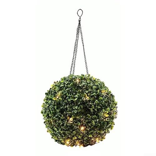CashMuch Solar-Gartenkugel für den Außenbereich, LED, dekorative Hängelampe, wetterbeständiger Kunststoff (20 cm, warmweiß) von CashMuch