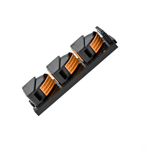 CashMuch Wandmontierter Angelrutenhalter, 9 Ruten, vertikal, horizontal, erweiterbar mit rutschfestem Silikon-Griffschutz (3 Fächer, orange) von CashMuch