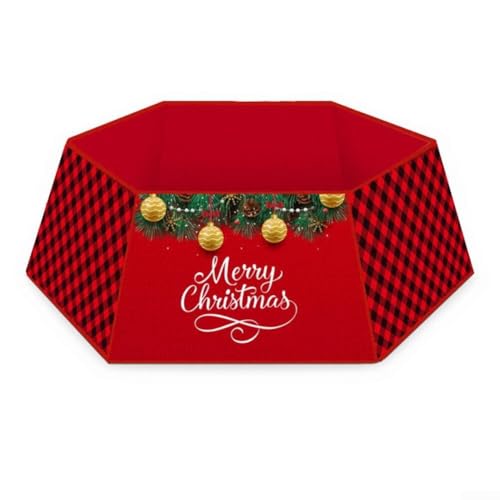 CashMuch Weihnachtsbaumrock Kragen Metallring mit festlichem Weihnachtsmann Schneeflocke Design Vliesstoff Rock Basis (02) von CashMuch