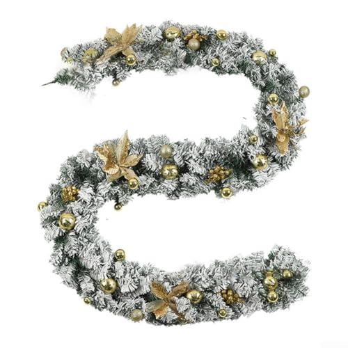 CashMuch Weihnachtsgirlande mit Lichtern PVC Vollkiefer Dekor für Treppen/Kaminsims (1,5 m Silber) von CashMuch