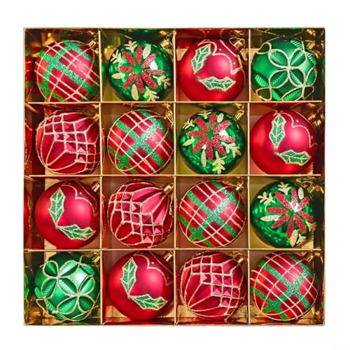 CashMuch Weihnachtskugel-Ornamente, 8 cm, Mini-Kugeln mit Schnüre, bruchsichere Kunststoff-Weihnachtszwiebeln für Weihnachtsbaum, festliches Ferienhaus, 16 Stück CashMuch Weihnachtskugel-Ornamente, 8 cm, Mini-Kugeln mit Schnüre, bruchsichere Kunststoff-Weihnachtszwiebeln für Weihnachtsbaum, festliches Ferienhaus, 16 Stück von CashMuch