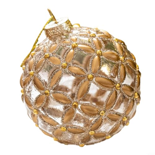 CashMuch Weihnachtskugel-Ornamente, 8 cm, mehrfarbig, Baumschmuck mit goldfarbenen Schnüren, für festliche Heim-, Party- und Hochzeitsdekoration (B) von CashMuch