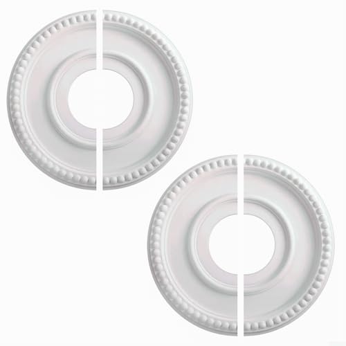 CashMuch Weißes, rundes Deckenmedaillon, PU-Material 315 mm Außendurchmesser, 100 mm Innendurchmesser, geteiltes Design für einfache Installation, dekorative Abdeckplatte für Ventilator-Leuchten CashMuch Weißes, rundes Deckenmedaillon, PU-Material 315 mm Außendurchmesser, 100 mm Innendurchmesser, geteiltes Design für einfache Installation, dekorative Abdeckplatte für Ventilator-Leuchten von CashMuch