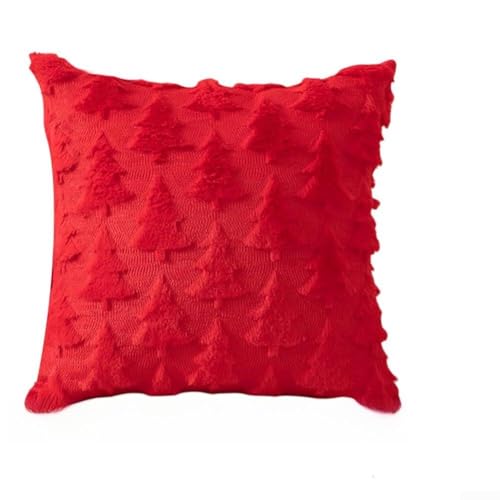 Dekorativer Überwurf für Weihnachtsbäume im Wohnzimmer, Schlafzimmer und mehr (rot 45 x 45) von CashMuch
