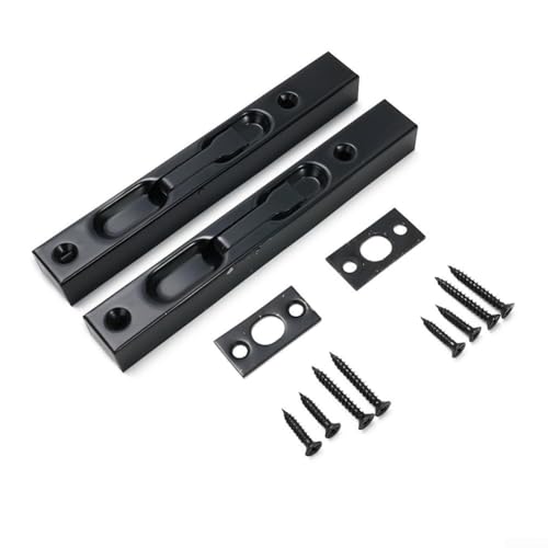 Edelstahl Bündigriegel Verriegelungsschloss für Türen mit verdecktem Mechanismus, 2er Set mit Schließblechen Edelstahl Bündigriegel Verriegelungsschloss für Türen mit verdecktem Mechanismus, 2er Set mit Schließblechen von CashMuch