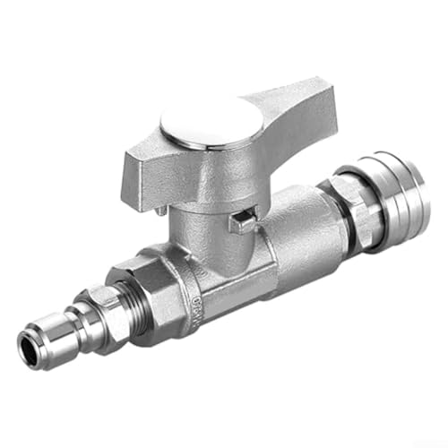 Edelstahl Quick Connect Kugelhahn für Druck für Waschmaschine, 3/8, auslaufsicher, maximaler Arbeitsdruck von 5000 PSI Edelstahl Quick Connect Kugelhahn für Druck für Waschmaschine, 3/8, auslaufsicher, maximaler Arbeitsdruck von 5000 PSI von CashMuch
