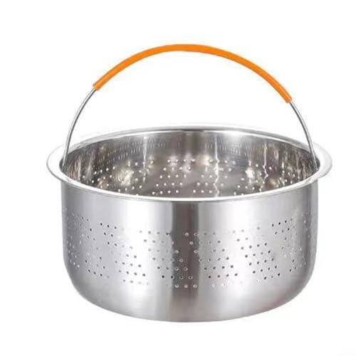 Effizienter Edelstahl-Dampfgarer-Einsatz mit Silikongriff für schnelles Kochen von Gemüse und Knödel (21,5 cm kurz) von CashMuch