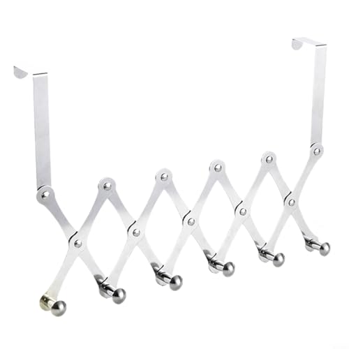 Erweiterbarer Kleiderbügel, über der Tür, perfekte Lösung für begrenzten Platz in Wohnbereichen (Silber) von CashMuch