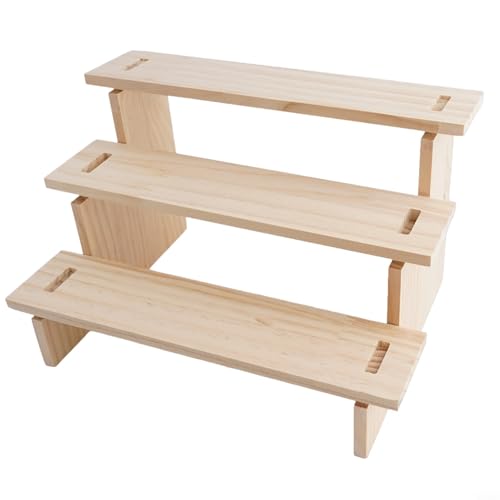 Farmhouse Cupcake-Ständer aus Holz, Vintage-Stil, für Süßigkeiten, Pflanzen und mehr (3-lagig) von CashMuch