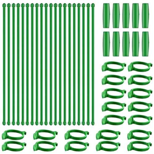 Fiberglas-Gartenpflanzen-Halterungs-Set, 50 Stück, inkl. Kupplung und Schnittstelle für Blumenpflanzenstabilität, drinnen und draußen, 30 cm, 40 cm (30 cm Kit) von CashMuch