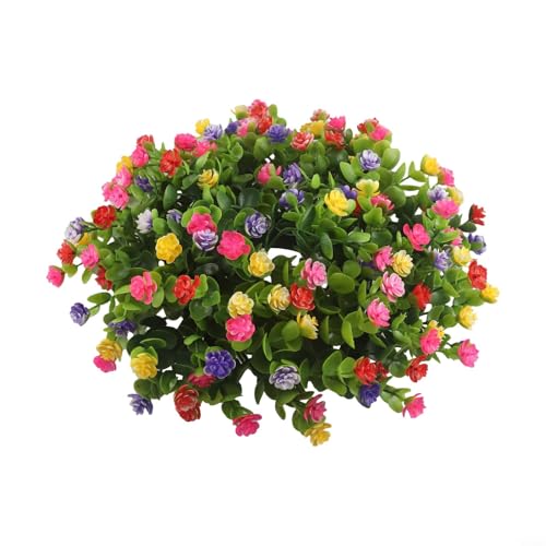 Für Haustür 35 cm Federkranz mit Eukalyptus aus Kunststoff für den Innen- und Außenbereich, geeignet zum Dekorieren von Kaminen, Schränken, Schlafzimmern und Küchen (Bunt) von CashMuch