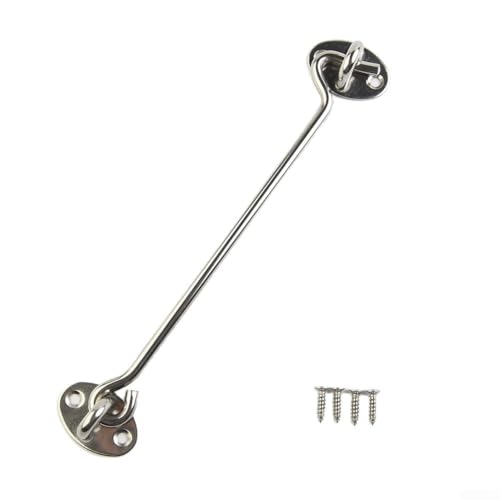 Galvanisierter Kabinenhaken und Ösenriegel für Gartentore und schwere Türen, starker und leiser Verschluss (20,3 cm) von CashMuch