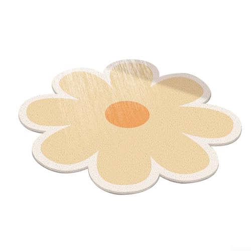 Gentle Touch Rutschfeste Badematte in Blumenform aus PVC-Material, schnell trocknend für den Heimgebrauch und einfache Reinigung (70 x 70 cm) von CashMuch
