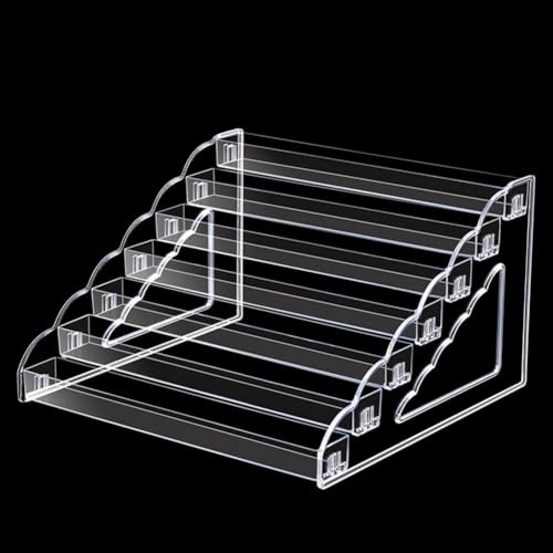 Große Kapazität, mehrschichtiger, transparenter Leiter-Aufbewahrungsständer für Kosmetik, Ornamente und Sammlerstücke, Acryl-Displaybox, geeignet für Heimdekoration und Organisation (4 Ebenen) von CashMuch