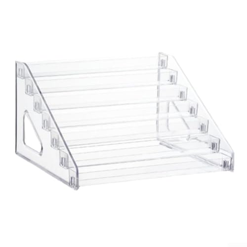 Große Kapazität, mehrschichtiger, transparenter Leiter-Aufbewahrungsständer für Kosmetik, Ornamente und Sammlerstücke, Acryl-Displaybox, geeignet für Heimdekoration und Organisation (7 Ebenen) von CashMuch