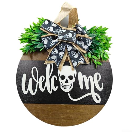 Halloween-Themen-Holz-Türdekoration, einzigartiger Bastelanhänger zur Feier der Jahreszeit (B) von CashMuch
