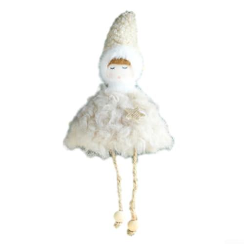 Holiday Plush Angel Doll Pendant Hanging Ornament Designed for Christmas Tree and Multi Decoration Including Commercial Spaces (Beige) von CashMuch