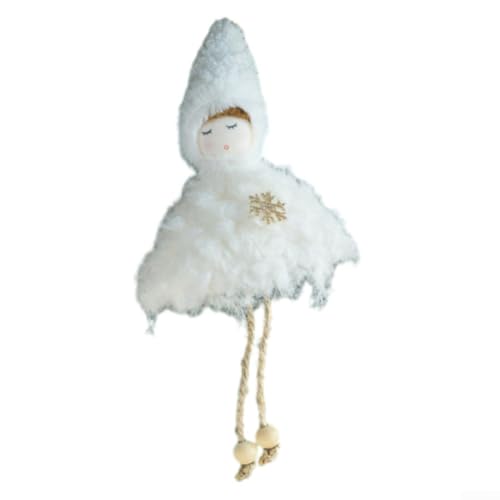 Holiday Plush Angel Doll Pendant Hanging Ornament Designed for Christmas Tree and Multi Decoration Including Commercial Spaces (White) von CashMuch