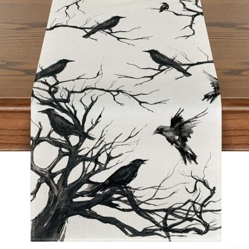 Kürbis und Spinnennetz Halloween Tischdecke mit Totenkopf Design für Partytische und Heimdekoration (A) von CashMuch