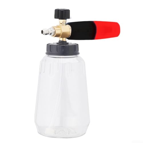 Kunststoff 1L Autowascher Schaum Topf Quick Connect für einfache Einrichtung und effektive Reinigungsergebnisse (Rot Schwarz 1L) von CashMuch
