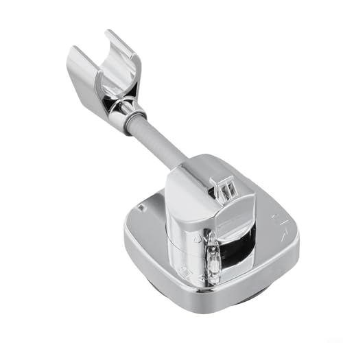 Leistungsstarker Duschkopfhalter mit Saugnapf und verstellbarem Winkel für personalisiertes Duscherlebnis (Silber) von CashMuch