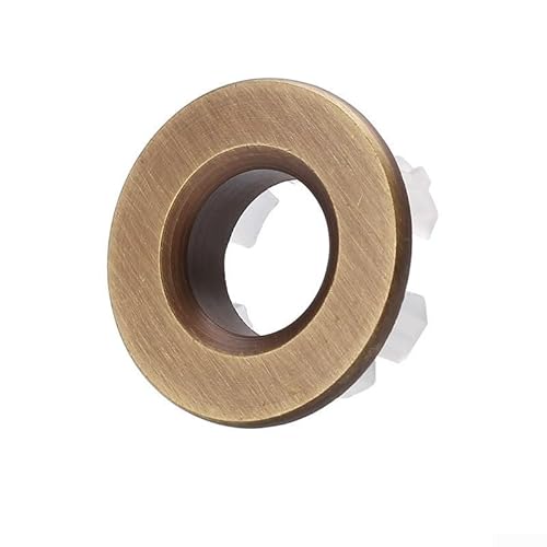 Messing Ersatz Waschbecken Überlauf Abdeckung Einsatzloch für Badezimmer Wasserhahn passend für Standardschüsseln 22 mm 24 mm Flutöffnung Metall-Finish für Waschbecken (Bronze) von CashMuch
