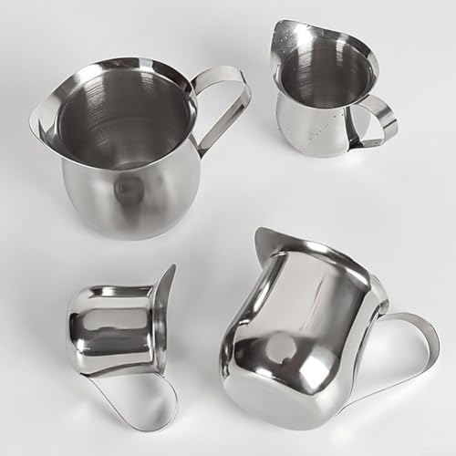 Milchaufschäumkännchen in Edelstahl Latte Kaffee Krug 57 ml, 85 ml, 142 ml, 227 ml, ideal für Latte-Art (90 ml) von CashMuch