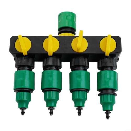 Multi Outlet Wasserumsteller für Gartenschlauch 4-Wege-Durchflusskontrolle für effiziente Bewässerung von CashMuch