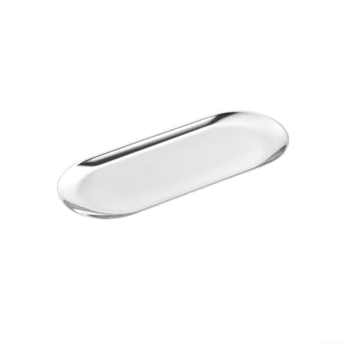 Ovales Serviertablett im eleganten Edelstahl-Design zum Präsentieren von Obst oder Kosmetika (18 cm) von CashMuch