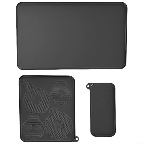 Passgenaue Silikon-Ablaufmatte für NC700 NC701 schützt Oberflächen und erleichtert die Zubereitung von Eiscreme (3 Stück, schwarz) von CashMuch