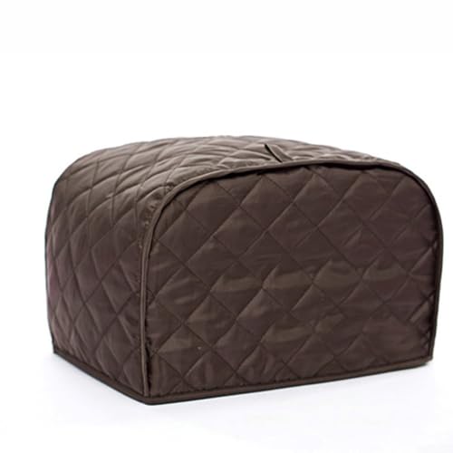 Polyester-Toaster-Abdeckung für 2 4-Scheiben-Modelle, schützt vor Staubflecken und leicht zu reinigendem Design (Braun, S) von CashMuch