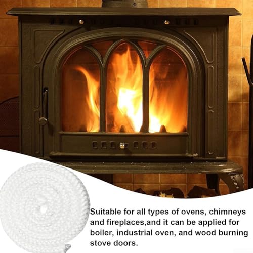 Runde Fiberglas-Dichtschnur mit Kleber für Ofen und Kamin, entworfen für Holzöfen, Pelletöfen, Kessel und Industrieöfen, erhältlich in Durchmessern 8 bis 16 mm (2,5 m x 8 mm) von CashMuch