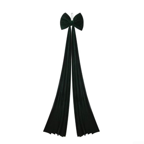 Samtschleifendekoration für den Urlaub, mit großer Größe und Schnur zum Aufhängen, geeignet für Weihnachtsbäume, Kränze und festliche Arrangements (dunkelgrün) von CashMuch