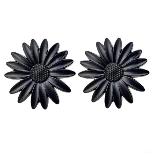 Schubladengriffe aus Metall mit Chrysanthemen-Design, für Küchenschränke und Möbel-Updates (schwarz), 2 Stück von CashMuch