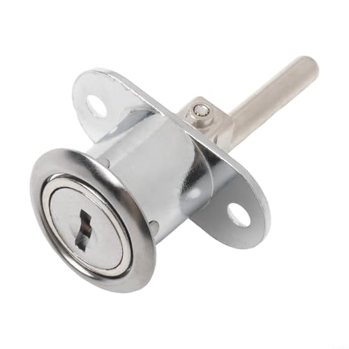 Sicheres Schubladenschloss 19 mm Zylinder für Schließfächer, Schränke und Vitrinen, aus Zinklegierung (weiß) von CashMuch