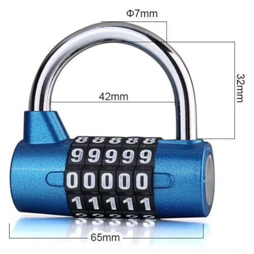 Stabiles 5-stelliges Zahlenschloss für Schließfächer im Fitnessstudio, benutzerdefinierter Code für verbesserte Sicherheit und Zugriff, Blau Stabiles 5-stelliges Zahlenschloss für Schließfächer im Fitnessstudio, benutzerdefinierter Code für verbesserte Sicherheit und Zugriff, Blau von CashMuch