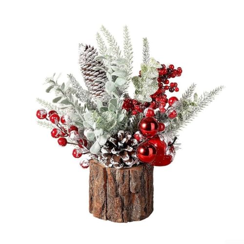 Stilvoller Desktop-Weihnachtsbaum mit PE-Rinde, ideal für eine festliche Atmosphäre (A) von CashMuch