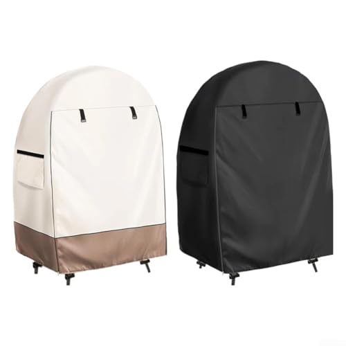 Strapazierfähige, wasserdichte Outdoor-Stuhlabdeckung für eiförmige Rattanstühle mit windabweisenden Lüftungsschlitzen und verstellbaren Schnallenriemen, um ein Verrutschen zu verhindern (D) von CashMuch