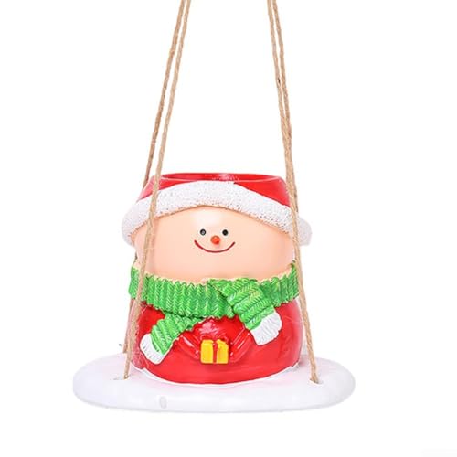 Süßer Blumentopf im Schneemann-Design aus Kunstharz für lebendige Innen- und Außenbereiche von CashMuch