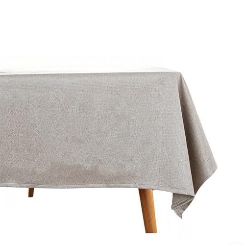 Tischdecke aus Polyester, für Essen und Veranstaltungen, schützt Oberflächen und verbessert die Ästhetik, 135 x 200 cm (Beige) von CashMuch