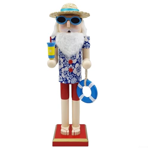 Traditioneller Nussknacker aus Holz, Weihnachtsmann-Figur, 38,1 cm, für Weihnachtstisch und festliche Raumdekorationen (A) von CashMuch