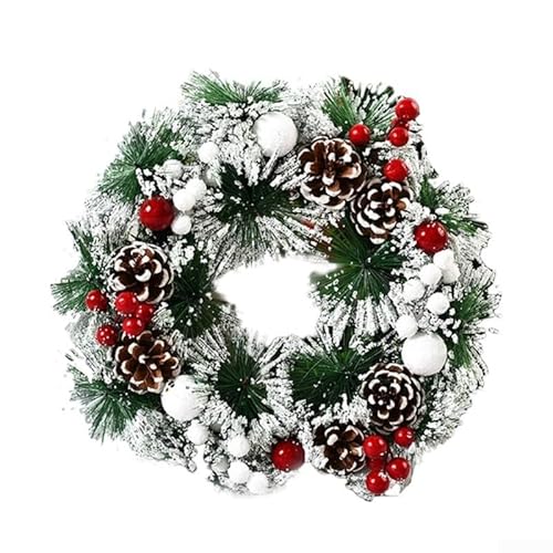 Tür und Fenster hängen Weihnachten Simulation Kranz, handgefertigte PVC Urlaubsdekoration mit stabiler Schlaufe für den Innen- und Außenbereich (D) von CashMuch