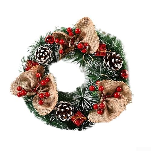 Tür und Fenster hängen Weihnachten Simulation Kranz Handgemachte PVC Urlaub Dekoration mit Stabiler Schlaufe für Innen und Außen (B) von CashMuch