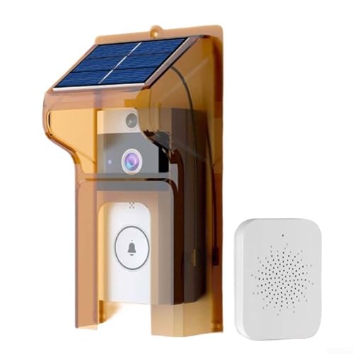 WLAN-Türklingel mit solarbetriebener, wasserdichter Abdeckung für Nachtsichtfunktion und Zwei-Wege-Gegensprechanlage für sichere Echtzeitüberwachung (mit Türklingel) von CashMuch