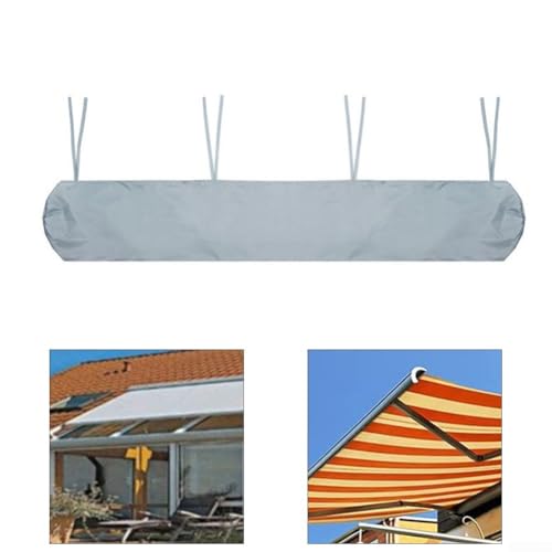 Wasserdichte Terrassen-Markisenabdeckung mit Bindebändern für sichere Aufbewahrung im Freien, bietet Schutz vor Sonnenlicht, Regen und Staub auf Terrasse oder Terrasse (4 m) von CashMuch