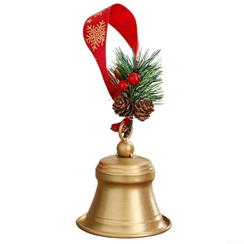 Weihnachtsglocken aus Metall für festliche Anlässe, Glöckchen mit Jute-Schnur für Feiertagsstimmung (A) von CashMuch