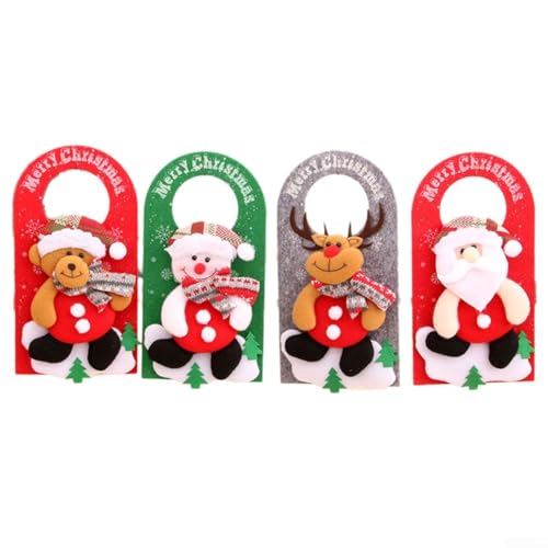 Weihnachtsmann- und Schneemann-Türaufhänger-Set, 4-teilig, für saisonale Dekoration und für festliche Heimdekoration von CashMuch