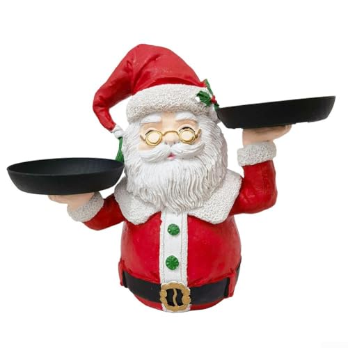 Weihnachtssnackregal aus Kunstharz mit Weihnachtsmann- und Schneemann-Tabletts, dekorative Feiertags-Ornamente für den Einsatz auf Regalen, Tischen und Nachttischen (1) von CashMuch