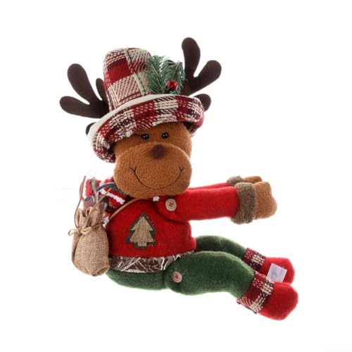 Weihnachtsvorhangschnalle mit Weihnachtsmann-Schneemann-Elch-Design für festliche Heimdekoration und sicheren Vorhanghalter mit Vliesstoff (Hirschmodelle) von CashMuch