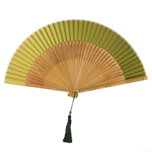 Wunderschön gearbeiteter Seiden-Fächer, dekoratives Stück für jeden Anlass oder Veranstaltung (grün) von CashMuch